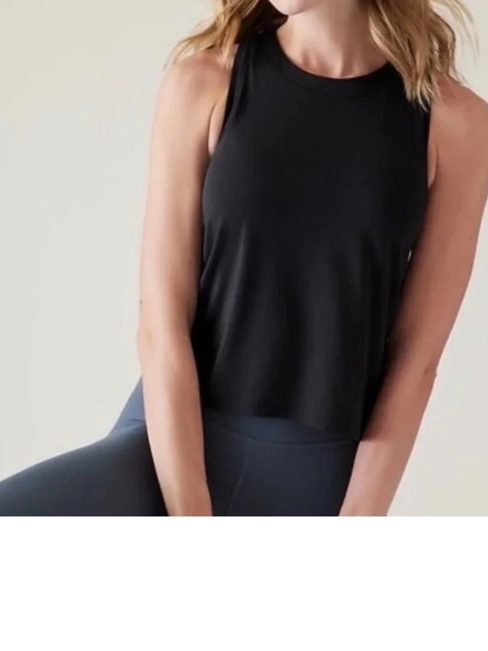 ATHLETA With Ease Muscle Tank Top Size S Black  Relaxed NWT MSRP $35